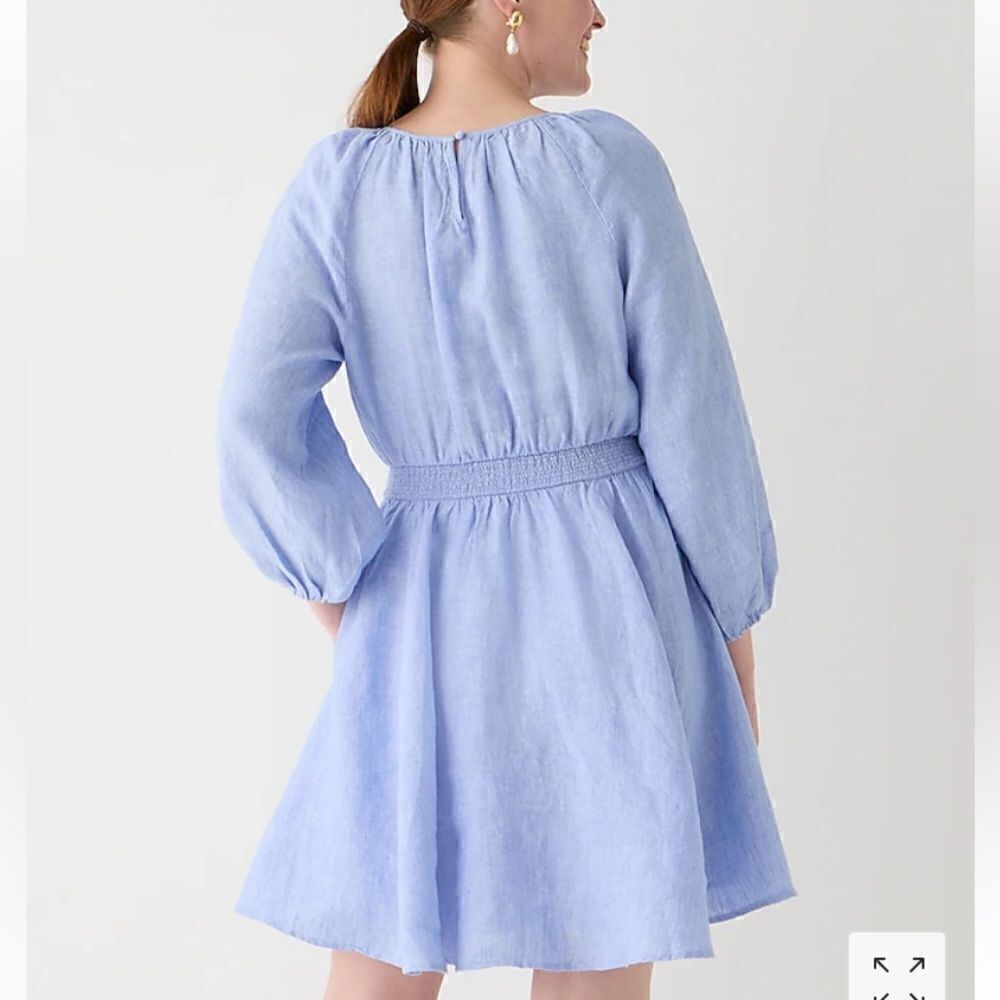 J.Crew Palermo smocked-waist mini dress in linen - Picture 3 of 7